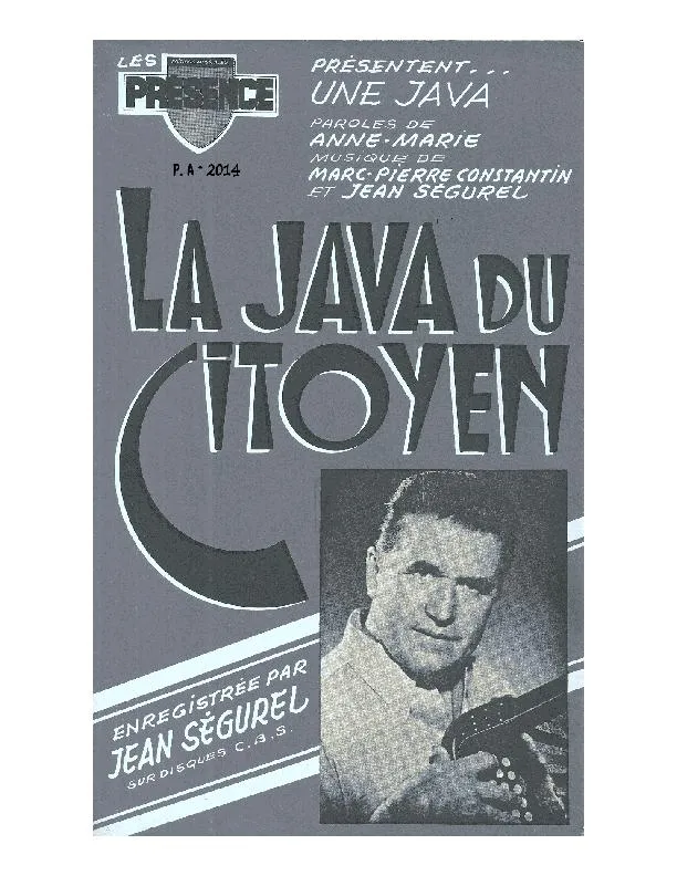 télécharger la partition d'accordéon La java du citoyen (Orchestration Complète) au format PDF