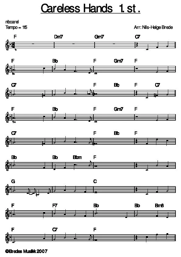 télécharger la partition d'accordéon Careless hands (Arrangement : Nils-Helge Brede) (Orchestration Complète) au format PDF