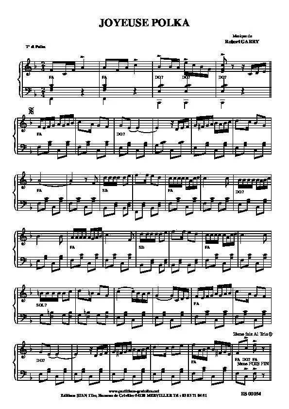 télécharger la partition d'accordéon Joyeuse Polka au format PDF