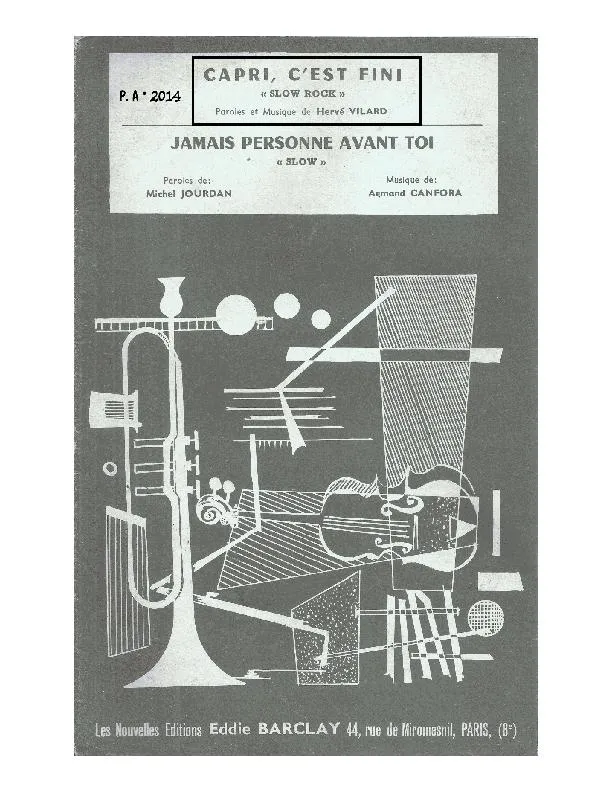 télécharger la partition d'accordéon Capri C'est fini (Orchestration Complète) (Slow Rock) au format PDF