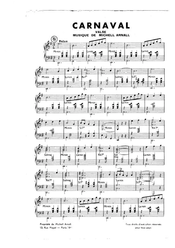télécharger la partition d'accordéon Carnaval (Valse) au format PDF