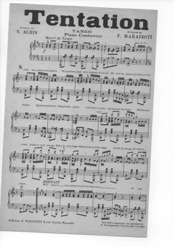 télécharger la partition d'accordéon Tentation (Piano Conducteur) (Tango) au format PDF