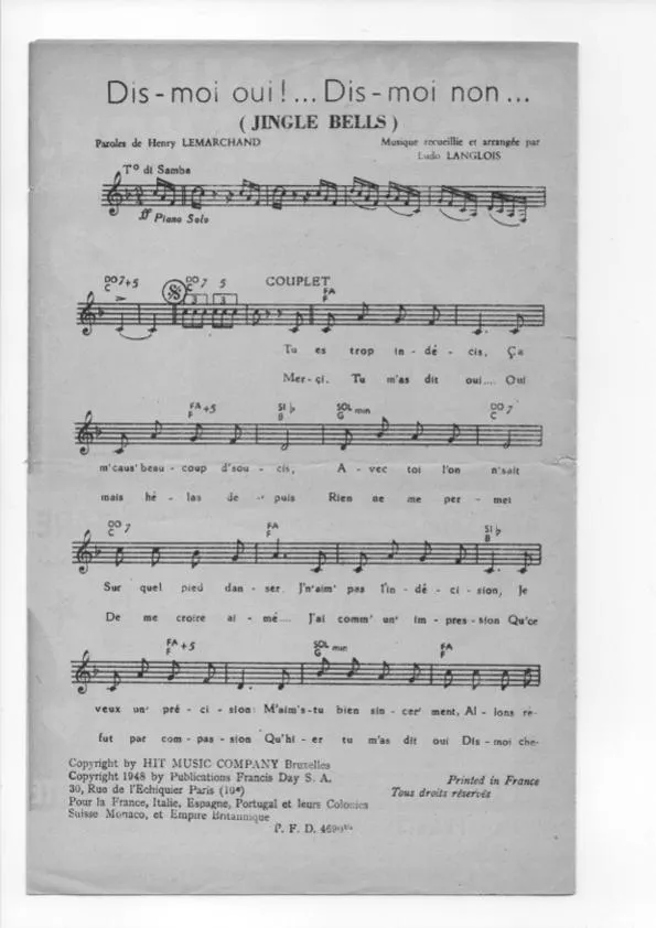 télécharger la partition d'accordéon Dis moi oui Dis moi non (Jingle Bells) (Samba Chantée) au format PDF