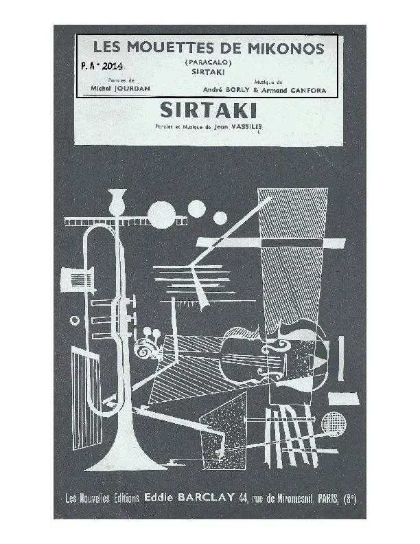 télécharger la partition d'accordéon Les mouettes de Mikonos (Paracalo) (Orchestration Complète) (Sirtaki) au format PDF