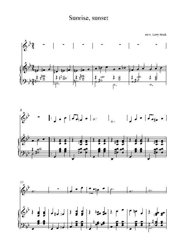 télécharger la partition d'accordéon Sunrise Sunset au format PDF