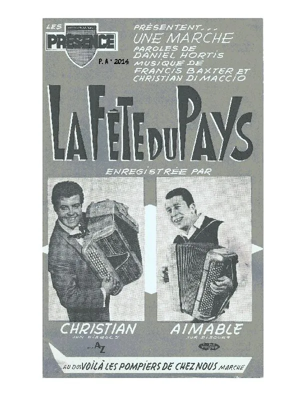 télécharger la partition d'accordéon La fête du pays (Orchestration Complète) (Marche) au format PDF