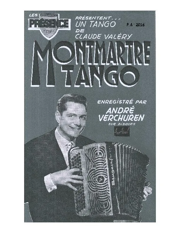 télécharger la partition d'accordéon Montmartre Tango (Orchestration Complète) au format PDF