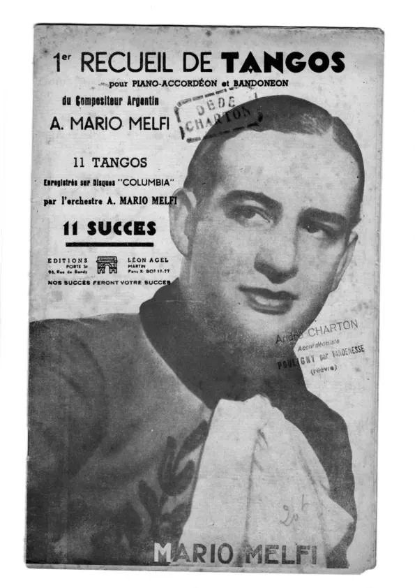 télécharger la partition d'accordéon 1er Recueil de Tangos du compositeur Antonio Mario Melfi (11 Titres) au format PDF