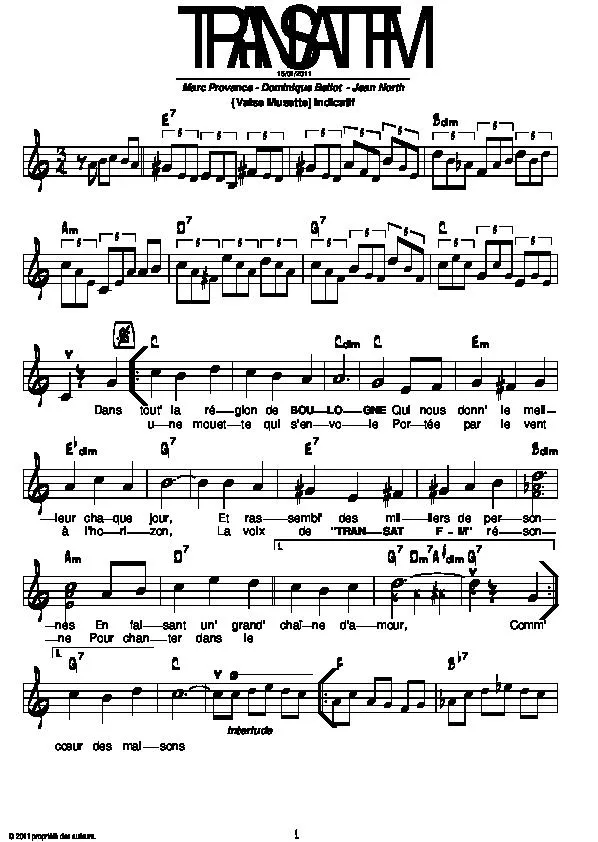 télécharger la partition d'accordéon Transat FM (Valse Musette) au format PDF