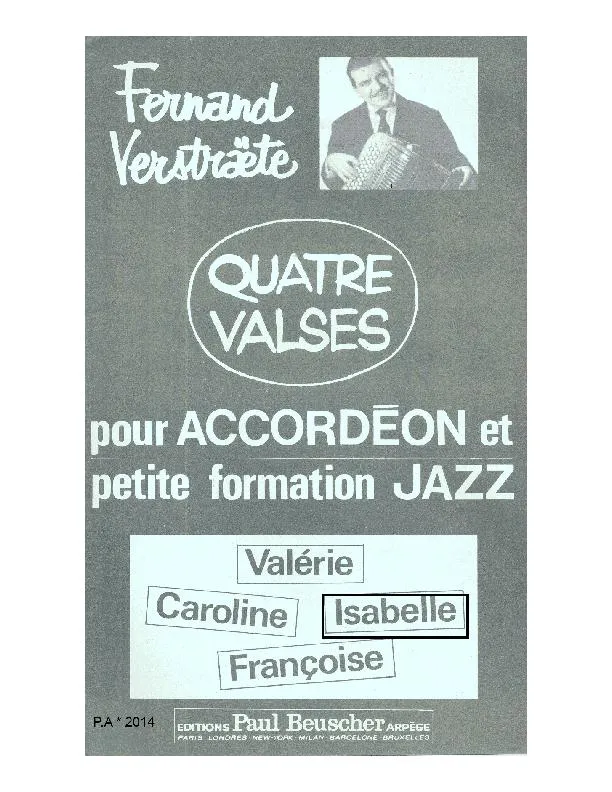 télécharger la partition d'accordéon Isabelle (Valse Jazz) au format PDF