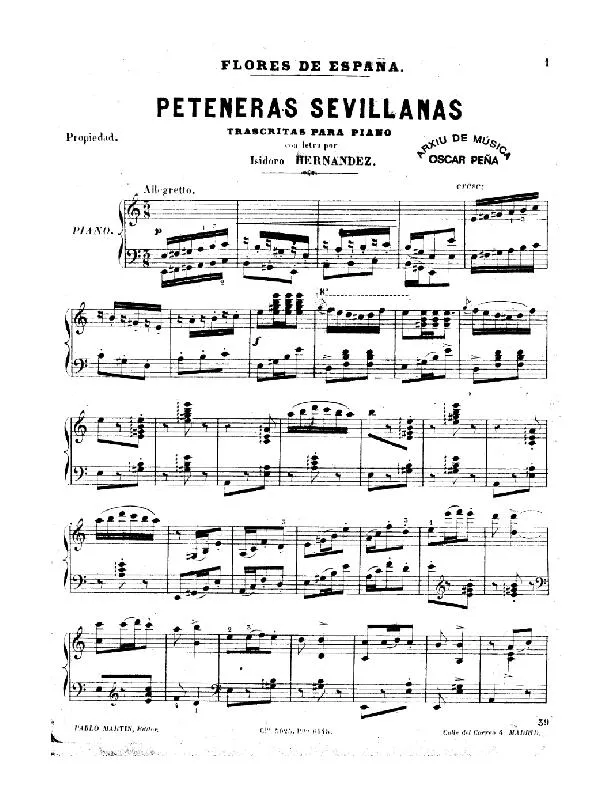 télécharger la partition d'accordéon Peteneras Sevillanas au format PDF