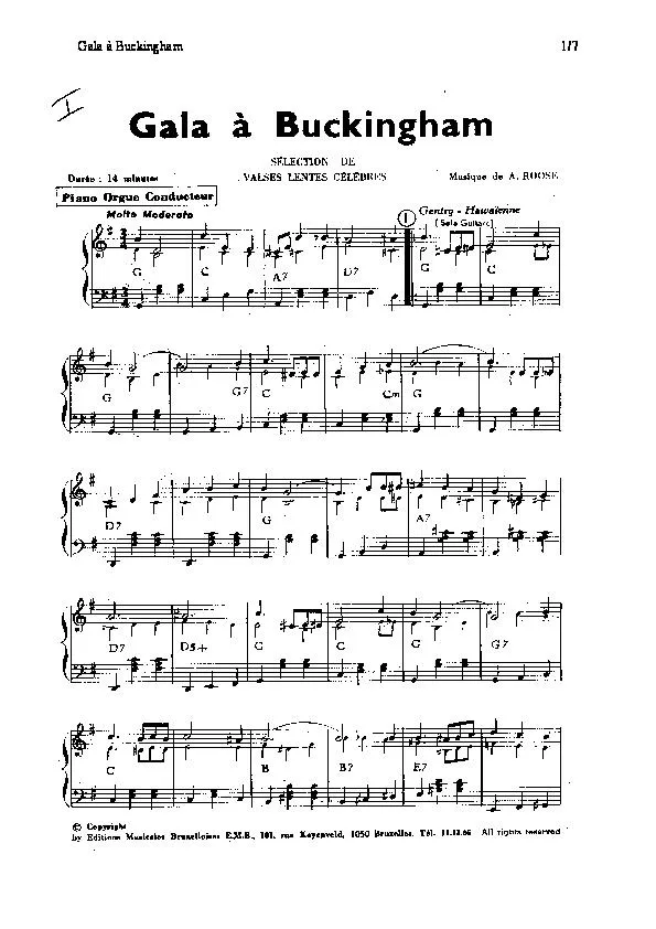 télécharger la partition d'accordéon Gala à Buckingham (Sélection de Valses Lentes Célèbres) au format PDF