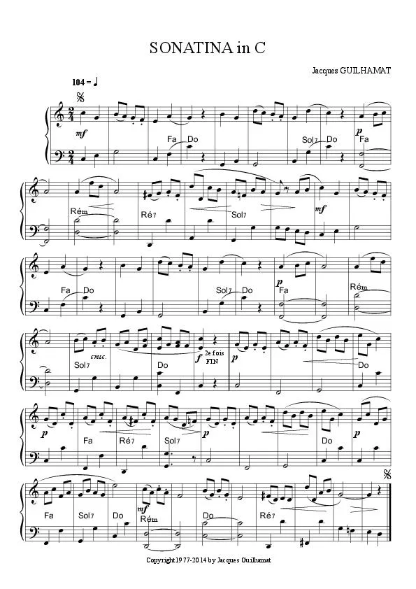 télécharger la partition d'accordéon Sonatina in C au format PDF