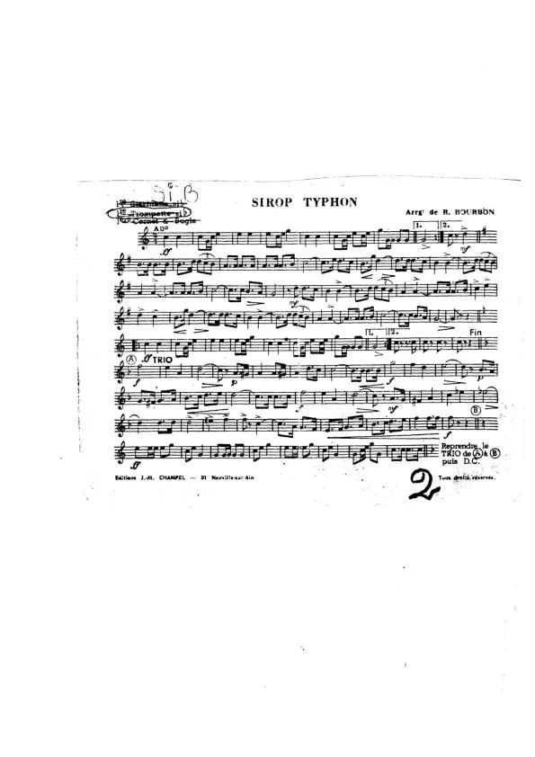 télécharger la partition d'accordéon Sirop Typhon (Instruments sib) au format PDF
