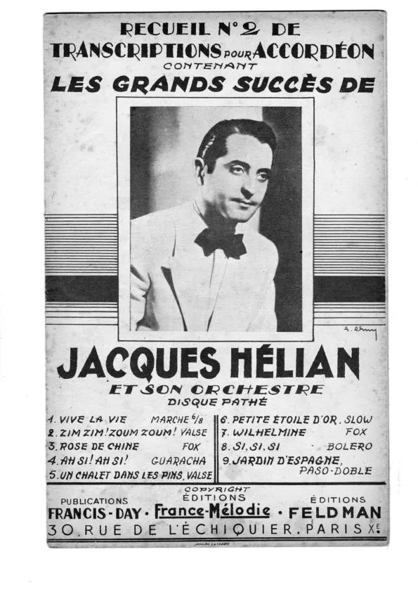télécharger la partition d'accordéon Recueil n°2 : Les grands succès de Jacques Hélian et son orchestre (9 Titres) au format PDF