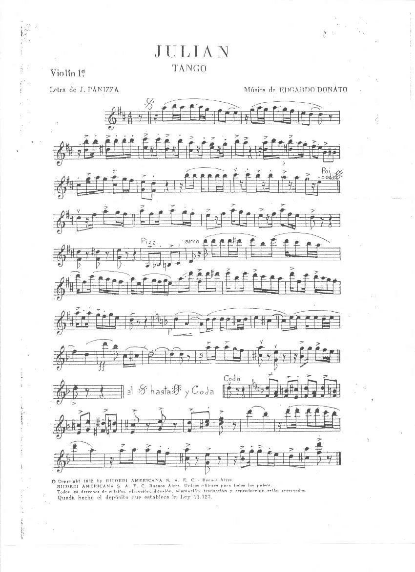 télécharger la partition d'accordéon Julian (Orchestration Complète) (Tango)  au format PDF