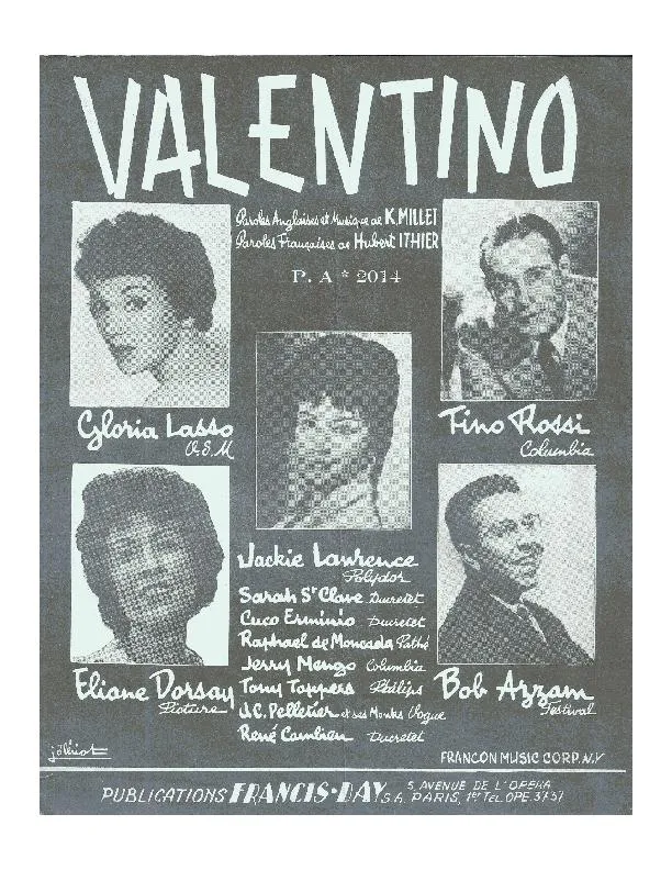 télécharger la partition d'accordéon Valentino (Mambo Rumba) au format PDF
