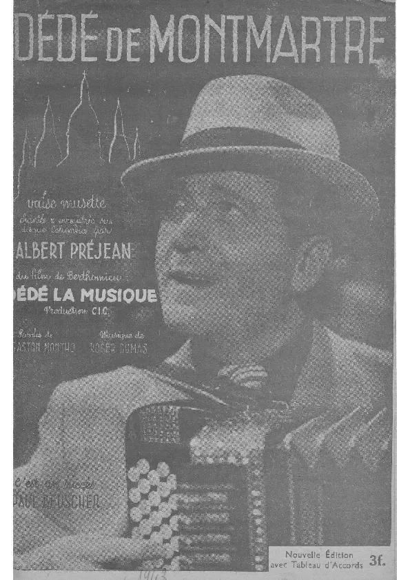 télécharger la partition d'accordéon Dédé de Montmartre (Valse Chantée) au format PDF