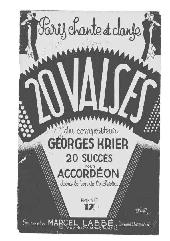 télécharger la partition d'accordéon Recueil : Paris chante et danse 20 valses du compositeur Georges Krier / 20 Succès pour Accordéon au format PDF