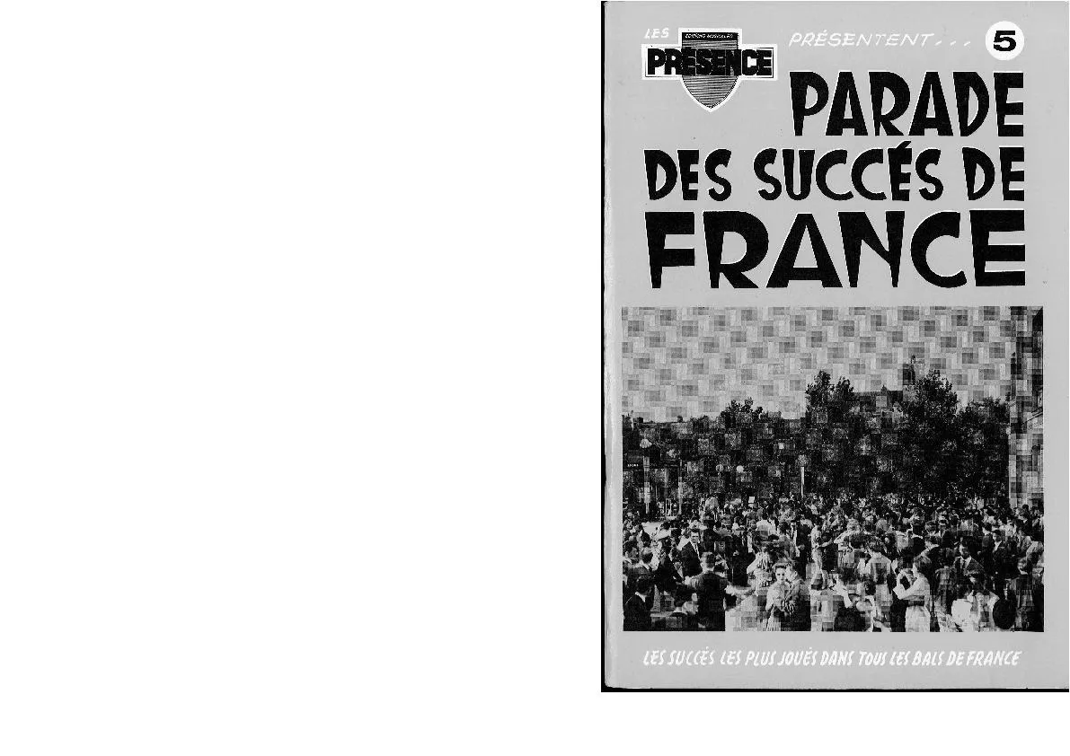 télécharger la partition d'accordéon Parade des succès de France (Recueil n°5) au format PDF