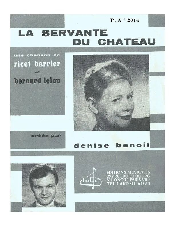 télécharger la partition d'accordéon La servante du château au format PDF