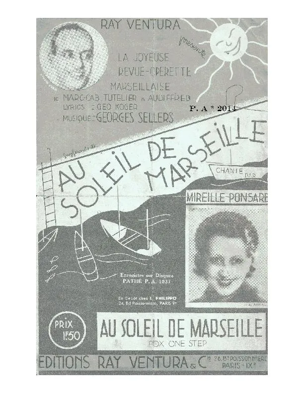 télécharger la partition d'accordéon Au soleil de Marseille (Fox One Step) au format PDF