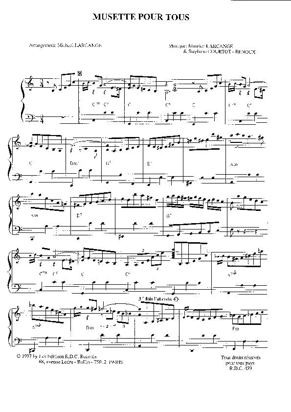 télécharger la partition d'accordéon Musette pour tous (Arrangement : Michaël Larcange) au format PDF