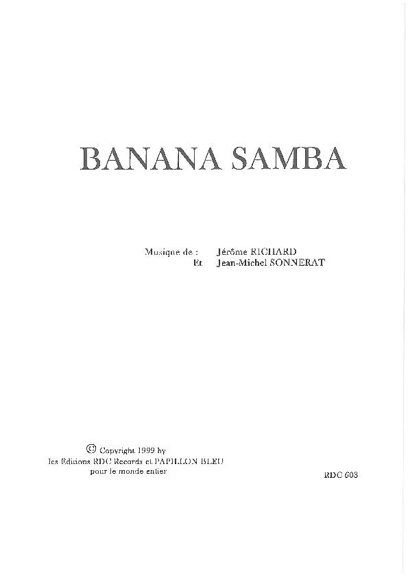télécharger la partition d'accordéon Banana Samba au format PDF