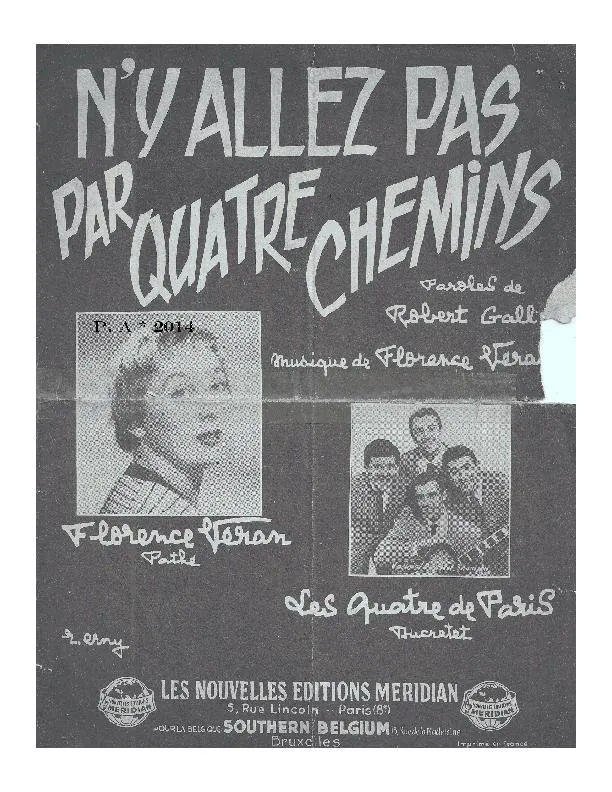 télécharger la partition d'accordéon N'y allez pas par quatre chemins (Fox Chanté) au format PDF