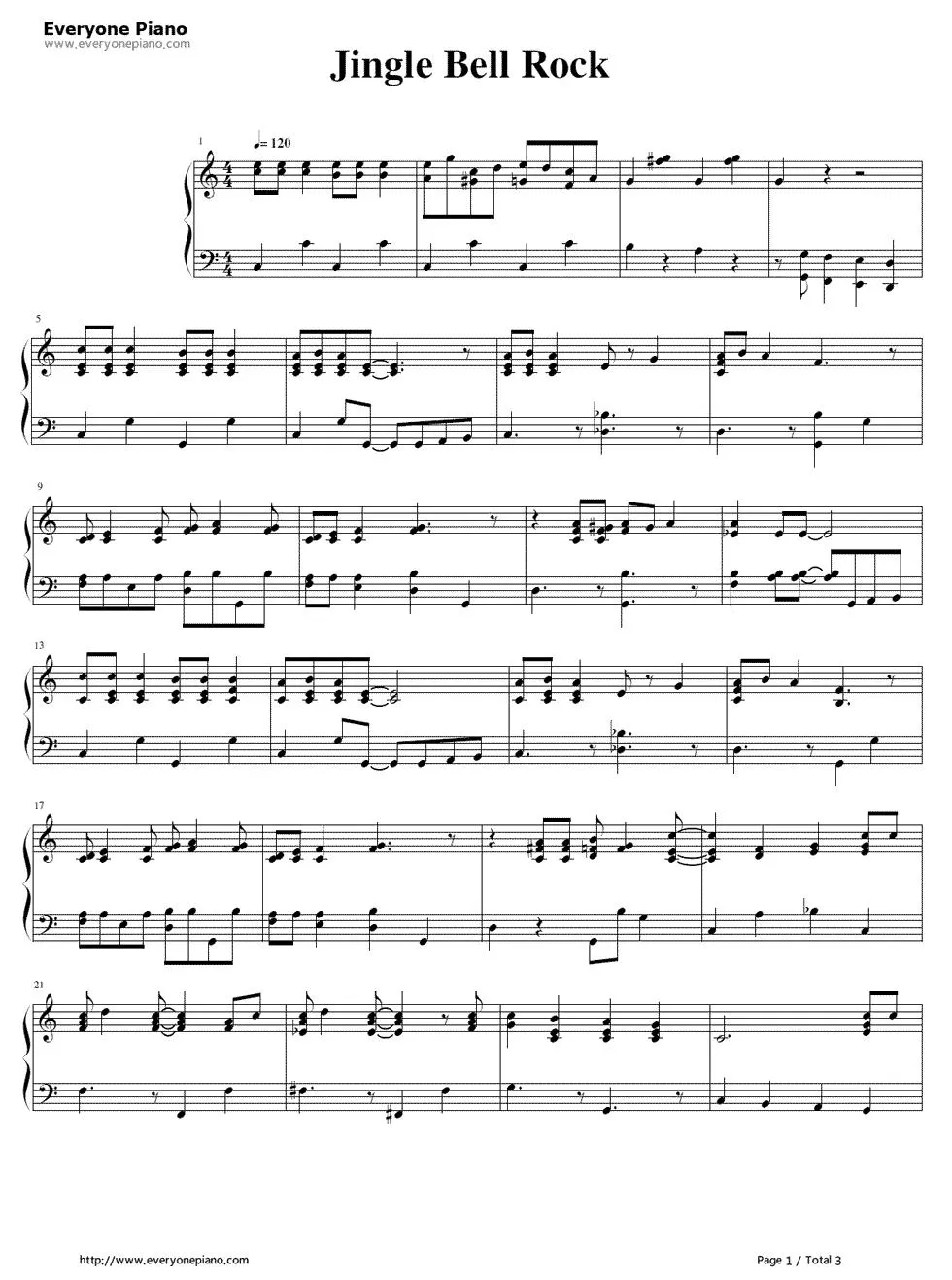 télécharger la partition d'accordéon Jingle Bell Rock au format PDF