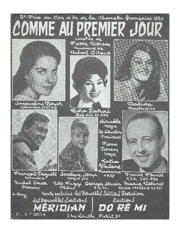 télécharger la partition d'accordéon Comme au premier jour (Chant : Dalida / Rika Zaraï / François Deguelt) (Boléro Chanté) au format PDF