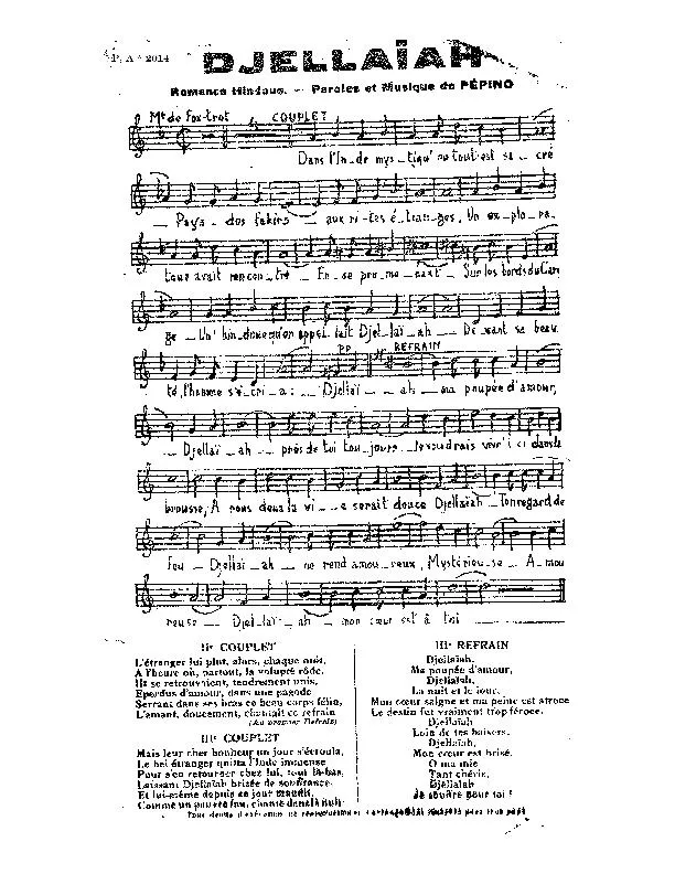 télécharger la partition d'accordéon Djellaïah (Romance Hindoue) (Fox Trot) au format PDF