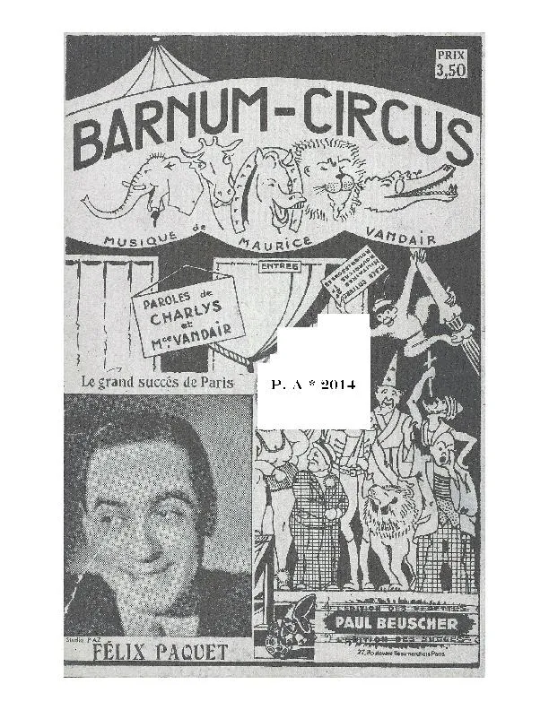 télécharger la partition d'accordéon Barnum Circus (Parade Foraine) au format PDF