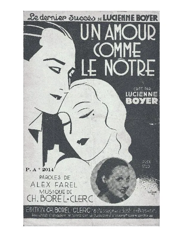 télécharger la partition d'accordéon Un amour comme le nôtre (Chant : Lucienne Boyer) (Slow Chanté) au format PDF