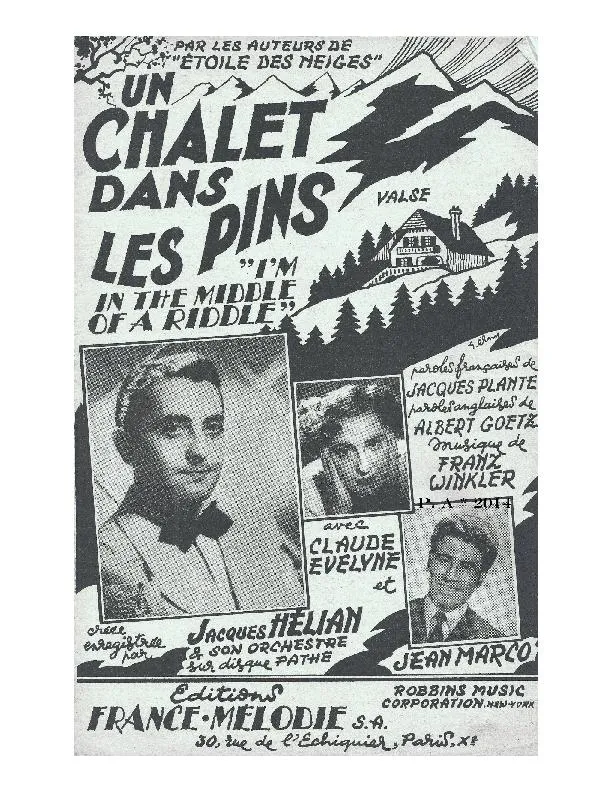télécharger la partition d'accordéon Un chalet dans les pins (I'm in the middle of a riddle) (Valse Chantée) au format PDF