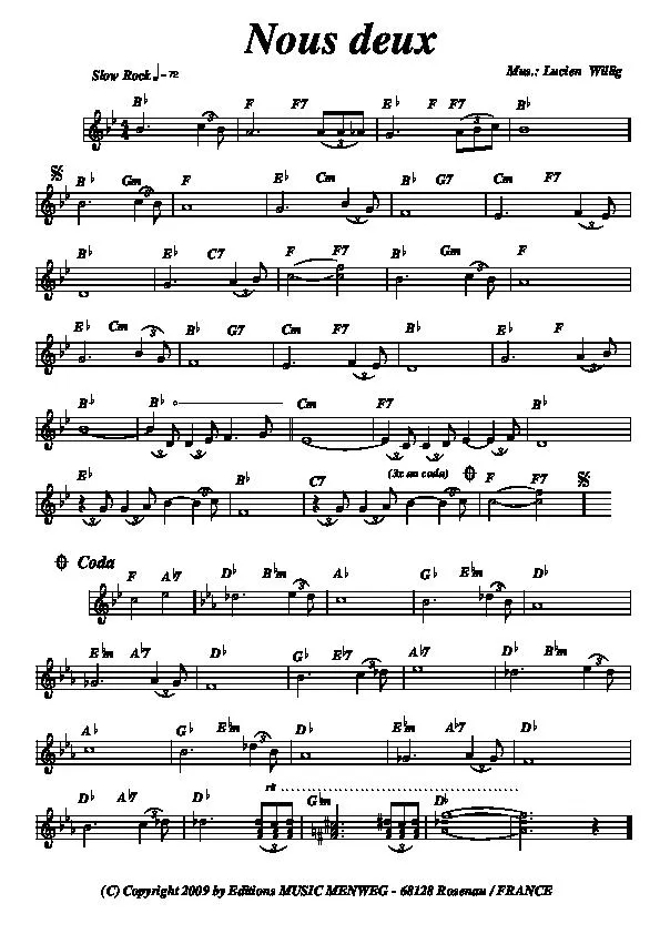 télécharger la partition d'accordéon Nous deux (Slow Rock) au format PDF