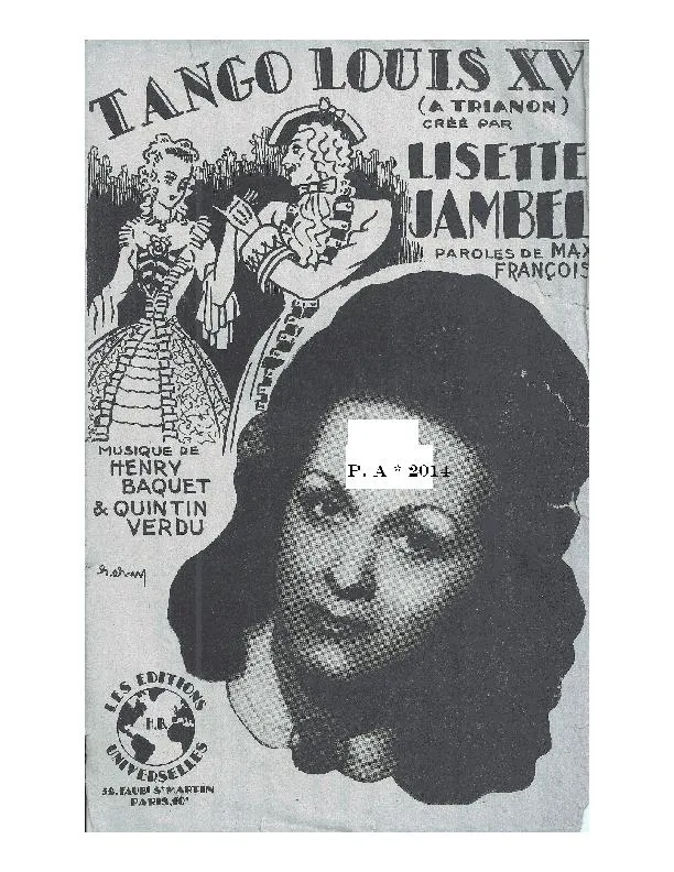 télécharger la partition d'accordéon Tango Louis XV (A Trianon) au format PDF