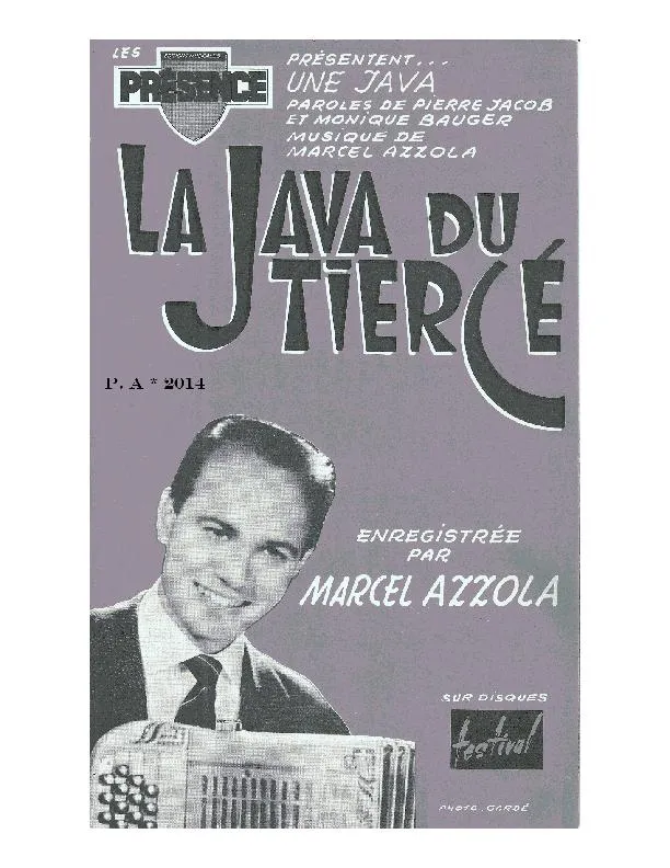 télécharger la partition d'accordéon La java du tiercé (Orchestration Complète) au format PDF