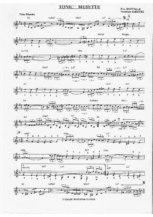 télécharger la partition d'accordéon Tonic' Musette (Valse Musette) au format PDF