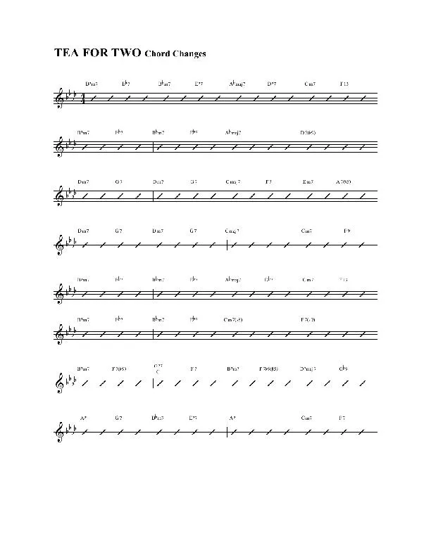 télécharger la partition d'accordéon Tea for two (Swing) au format PDF