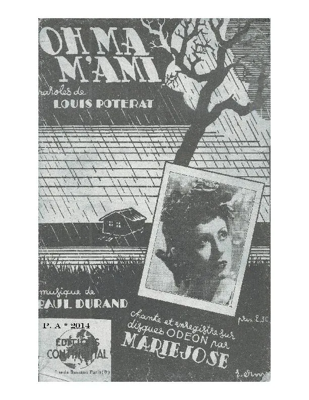 télécharger la partition d'accordéon Oh Ma M'ami (Chant : Marie José) au format PDF