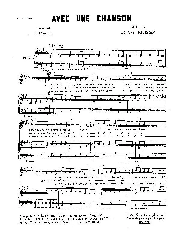 télécharger la partition d'accordéon Avec une chanson (Medium Fox) au format PDF