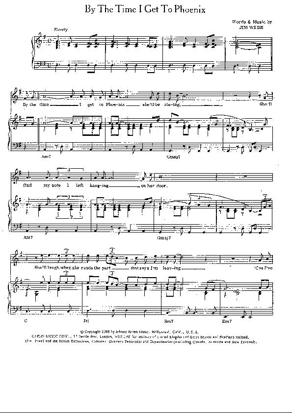 télécharger la partition d'accordéon By The Time I Get To Phoenix (Slow) au format PDF