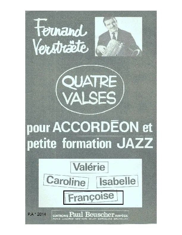 télécharger la partition d'accordéon Françoise (Valse Jazz) au format PDF