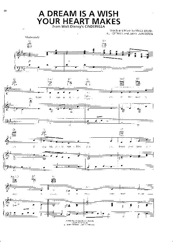 télécharger la partition d'accordéon A Dream Is A Wish Your Heart Makes (From : Cinderella) au format PDF