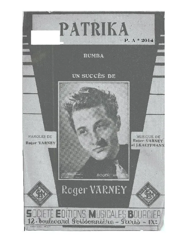 télécharger la partition d'accordéon Patrika (Rumba) au format PDF