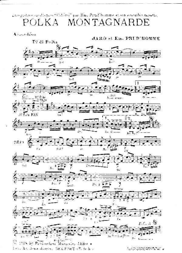 télécharger la partition d'accordéon Polka Montagnarde au format PDF