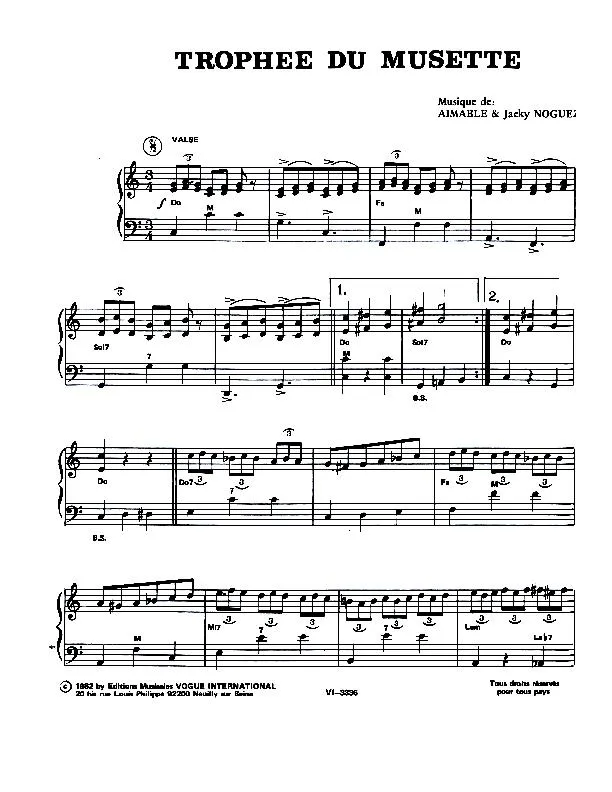 télécharger la partition d'accordéon Trophée du musette (Valse) au format PDF