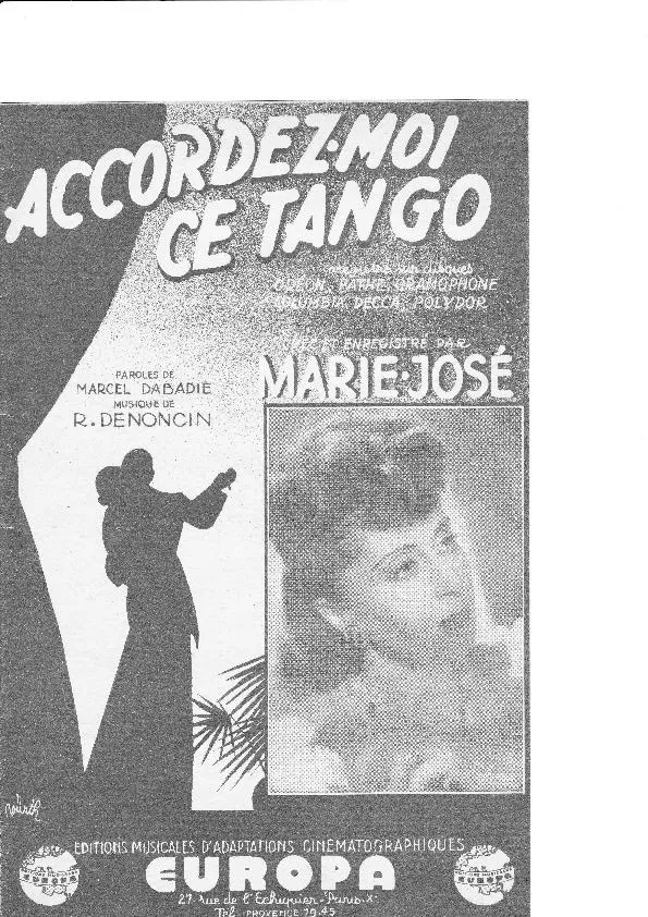 télécharger la partition d'accordéon Accordez moi ce tango (Orchestration Complète) au format PDF