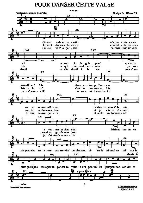 télécharger la partition d'accordéon Pour danser cette valse au format PDF